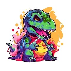 Obraz premium Art illustration Character Cute T rex isolated background