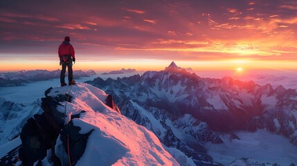 Conquering the Summit A Mountaineer s Triumphant Embrace of the Dawn s Transformative Energy