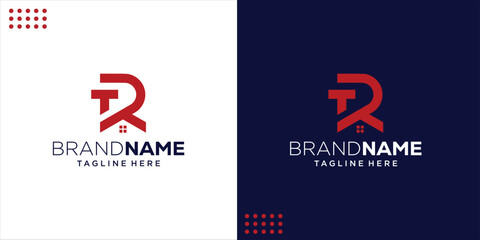 Creative TR Logo With Roof, Design Inspiration, Illustration, Vector