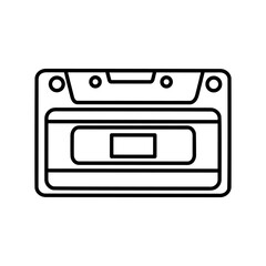 Audio cassette icon vector. Cassette illustration sign. VHS symbol or logo.