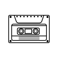 Audio cassette icon vector. Cassette illustration sign. VHS symbol or logo.