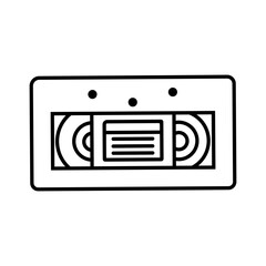 Audio cassette icon vector. Cassette illustration sign. VHS symbol or logo.