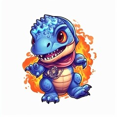 Obraz premium Art illustration Character Cute T rex isolated background