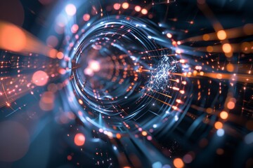 Obraz premium Artistic impression of quantum bit entanglement