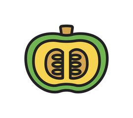 Fototapeta premium シンプルなカボチャのイラスト