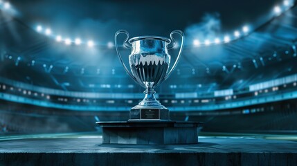 The winner's cup at the stadium