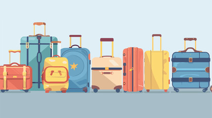 Packed suitcases on white background Vector style Vector