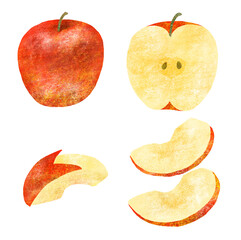 りんごの手描きイラスト