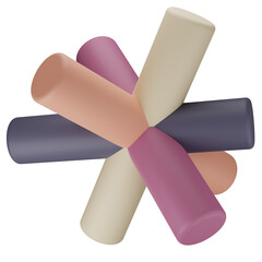 3D Render object Illustration, abstract geometric clipart