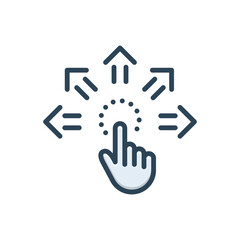 Color illustration icon for move