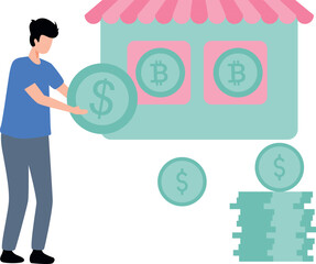 The guy is transferring dollars to bitcoins.