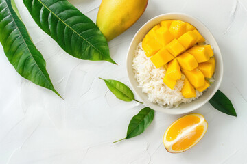 Fresh and juicy mango slices in plate