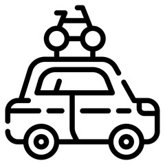 roof bike taxi outline icon and illustration