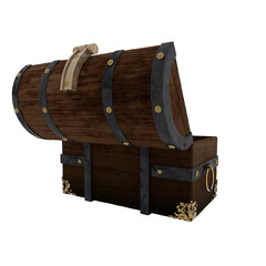 old wooden box with treasure