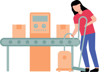 The girl is cleaning the floor with a vacuum cleaner.