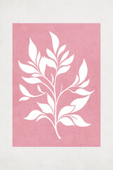 Fashionable illustration in vintage style. Pattern to print for wall decorations. Abstract botanical shapes. Generated by Ai