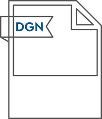 DGN File format icon  black outline and light color text