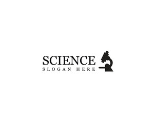 Science laboratory sign, microscope technology symbol. silhouette, turquoise color science logo, microscope vector logo.