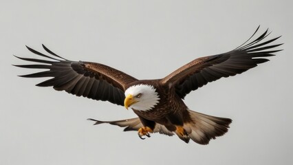 Fototapeta premium Eagle fly in snow Mountain Sit on Branch