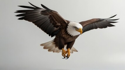 Fototapeta premium Eagle fly in snow Mountain Sit on Branch