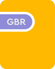 GBR File icon black fill and download symbol
