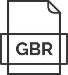 GBR  File Icon Thick outline Rounded corners