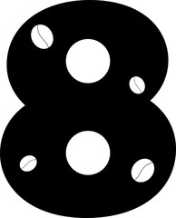 Fototapeta premium coffee bean number 8 eight