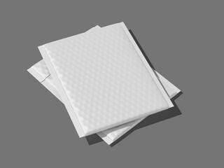 Stacked White Blank Bubble Envelope Mockup for Postal Mailing Bag