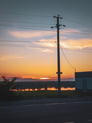 sunset in the city
