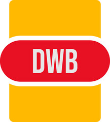 DWB File extension Icon Rounded and  color fill