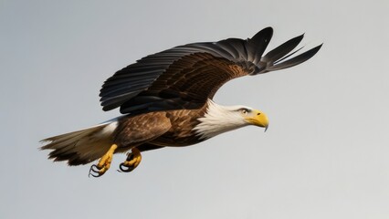 Obraz premium Eagle fly in snow Mountain Sit on Branch