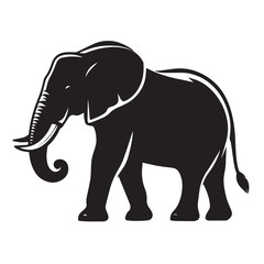 Elephant Silhouette - Asian Elephant vector - African Elephant image- ZOO animal 