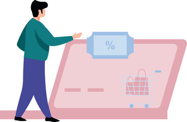 Boy shopping on sale.