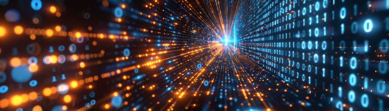 An abstract history of binary code technology. A digital binary data model and a secure data concept