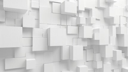 Design for abstract white geometric background rendered in 3D