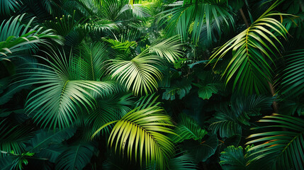 Green jungle. Greenery background forest.