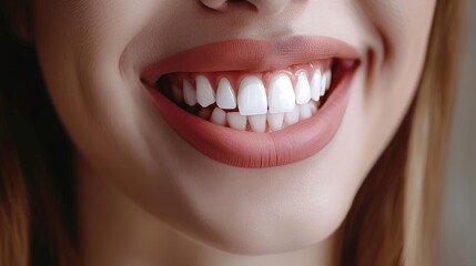Fototapeta premium Female smile showing excellent dental health and hygiene. Suitable for dental illustrations.