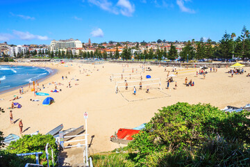 People on the beach on a sunny day