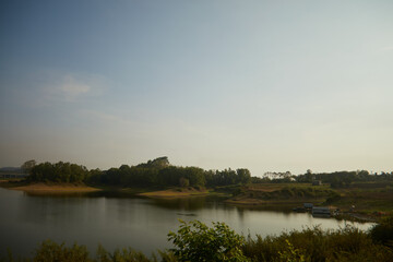 sunrise over the river in Vietnam