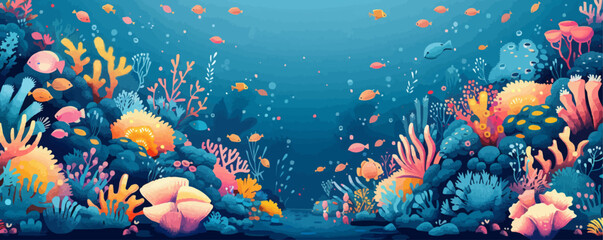 underwater world. vector simple illustration