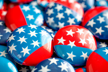 Patriotic Red White and Blue Election Campaign Buttons