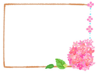 ピンクの紫陽花のメッセージ素材
