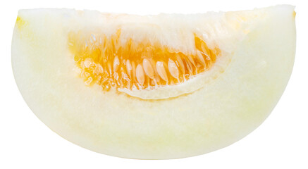 Sweet White Melon isolated on white background, Fresh Chinese Melon fruit  on White Background PNG File.