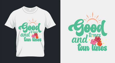 Vintage Summer Beach Sublimation, Good Times And Tan Lines