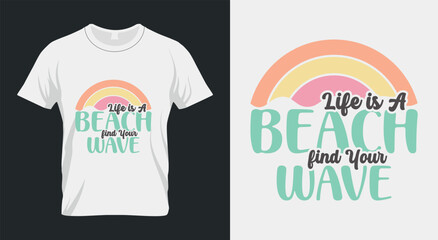 Vintage Summer Beach Sublimation, Life is A beach find Your Wave