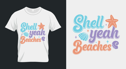 Vintage Summer Beach Sublimation, Shell Yeah beaches