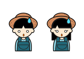 びくりした表情の農家の子どもたち