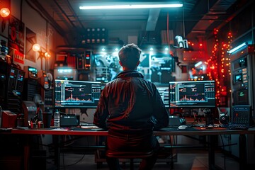 Fototapeta premium Mainframe Developer's Environment: Legacy Technology and Specialized Knowledge
