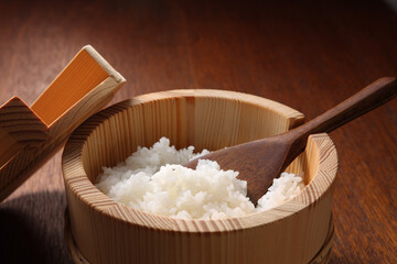 おひつに移したご飯