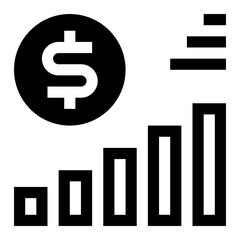 Financial Statistic solid icon UI